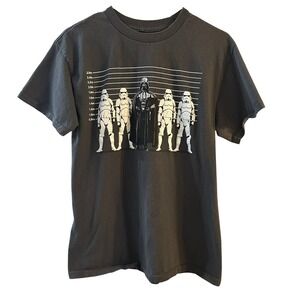Star Wars Darth Vader Stormtrooper Graphic T Shirt Men's Size Medium Gray